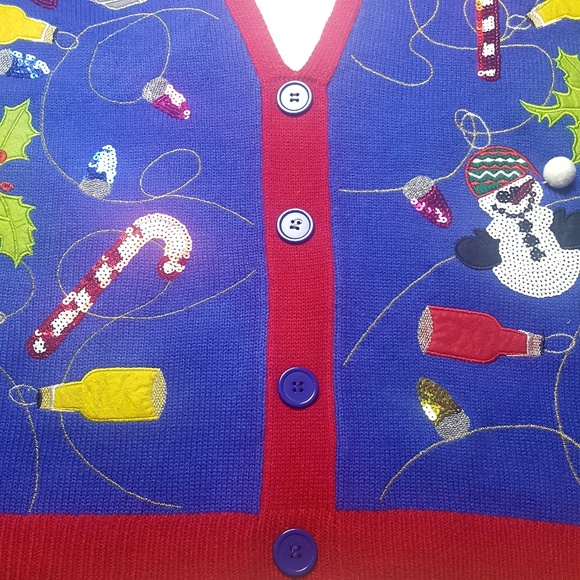 Jolly Sweaters NWOT Holiday Party Ugly Sequin XXL - Picture 5 of 8